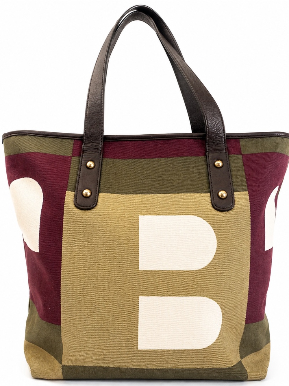 Bally Stylish Multicolor Geometric Tote and Pouch Set
